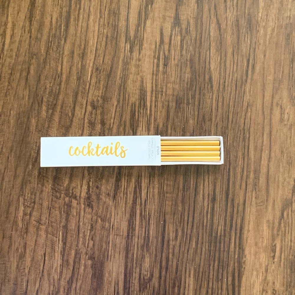 Slant collection stainless steel cocktail straws